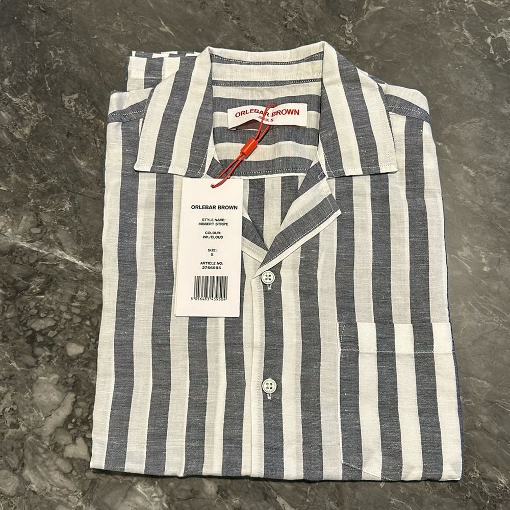 Orlebar Brown striped short-sleeve shirt